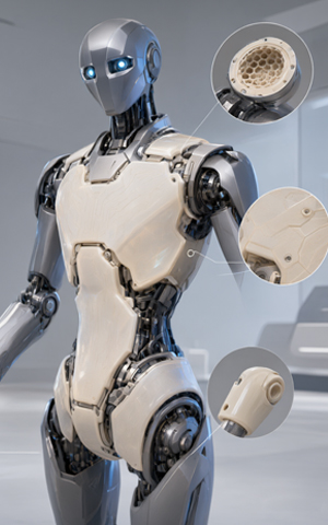 Humanoid robot ceramic components